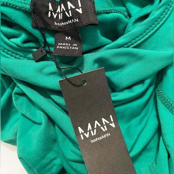 Boohoo Man Mens Green Face mask  Sweatshirt Sz M Emerald - Picture 6 of 9